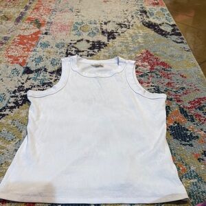 Madewell White Ribbed Tank Top